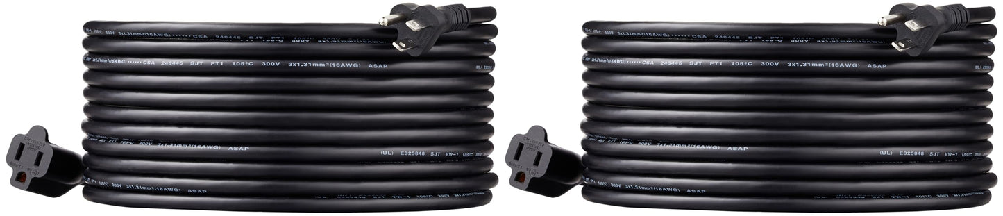 Amazon Basics 6-Foot Extension Cord - 13 Amps, 125V - Black