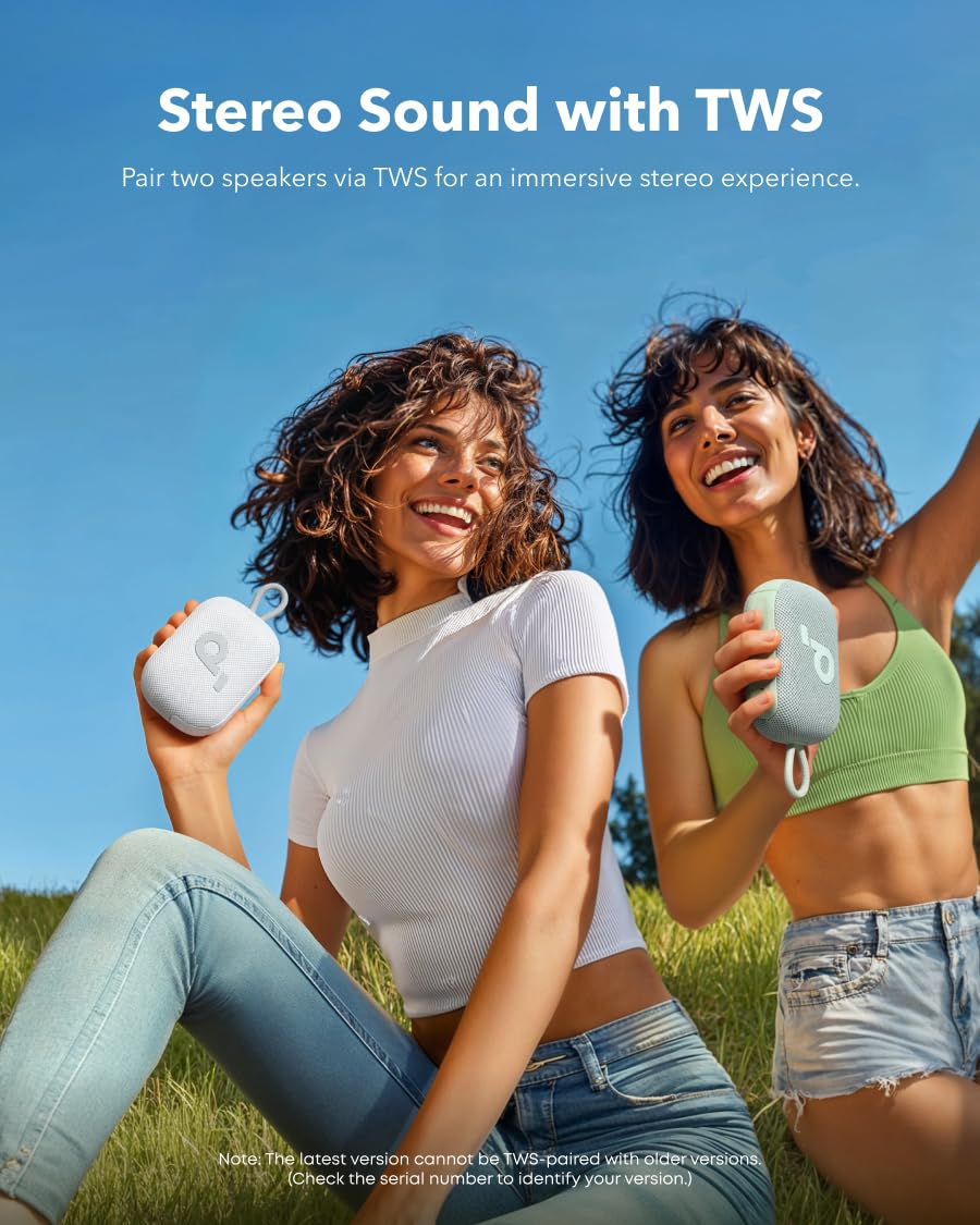 soundcore Select 4 Go Ultra Portable Bluetooth Speaker by Anker, 20H Playtime, IP67 Waterproof and Dustproof, Floatable, Customisable Pro EQ, Wireless Stereo Pairing, Ideal for Home, Outdoors