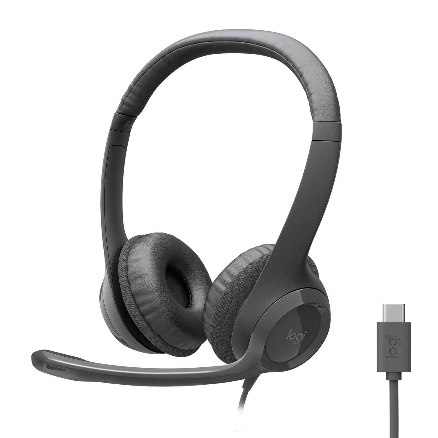 Logitech H390 Wired Headset for PC/Laptop, Stereo Headphones with Noise Cancelling Microphone, USB-A, in-Line Controls, Works with Chromebook - Rose, 1 Pack