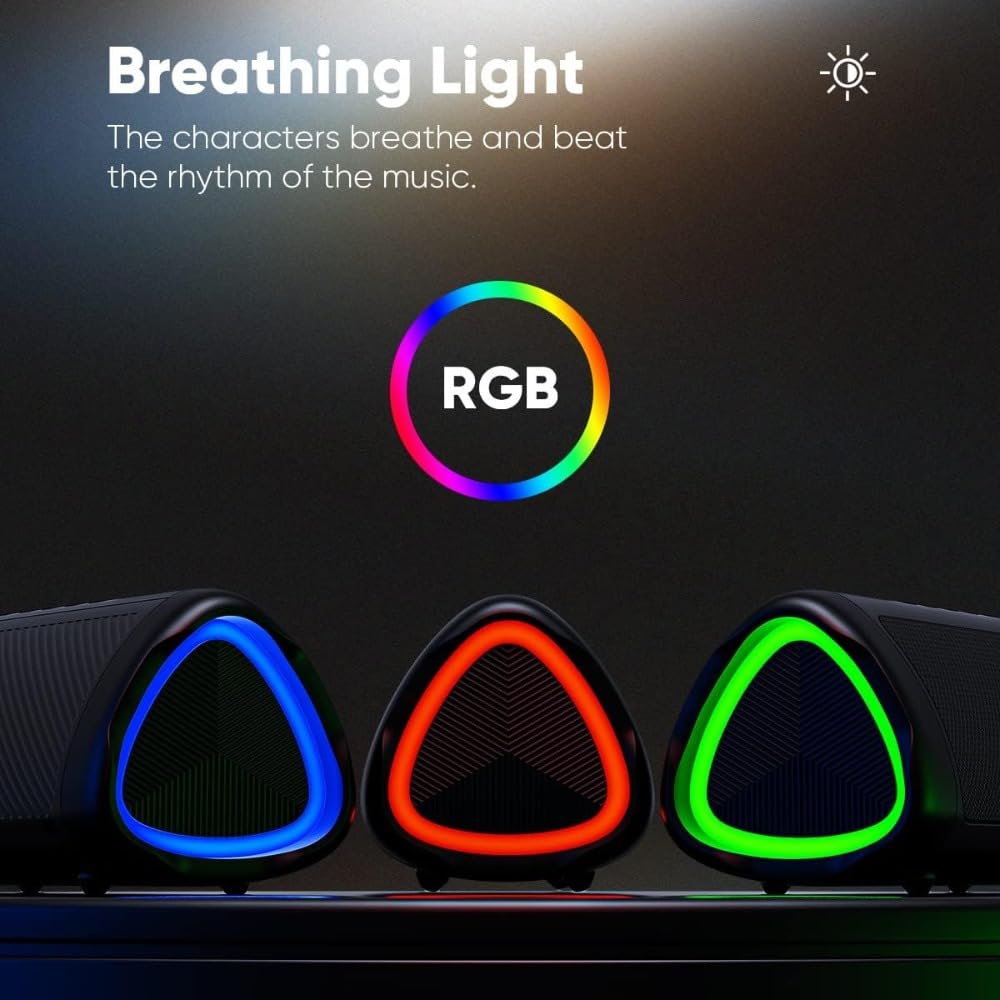 Portable Bluetooth Speaker with Lights, Powerful Crystal Clear Sound, IPX5 Waterproof, All Day Playtime, AUX&TF-Card Input, Bluetooth 5.3, TWS Paring, Small Wireless Speaker for Outdoor, Gift Ideas