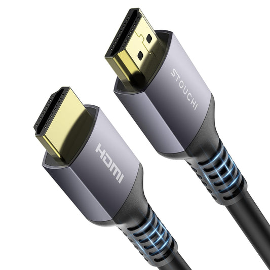 10K 8K HDMI Cables 2-Pack 6.6FT, Stouchi (Certified) 48Gbps Ultra High Speed HDMI® Cable for PS5 4K@120Hz Gaming, 8K@60Hz TVs, eARC Dolby Atmos Home Theater