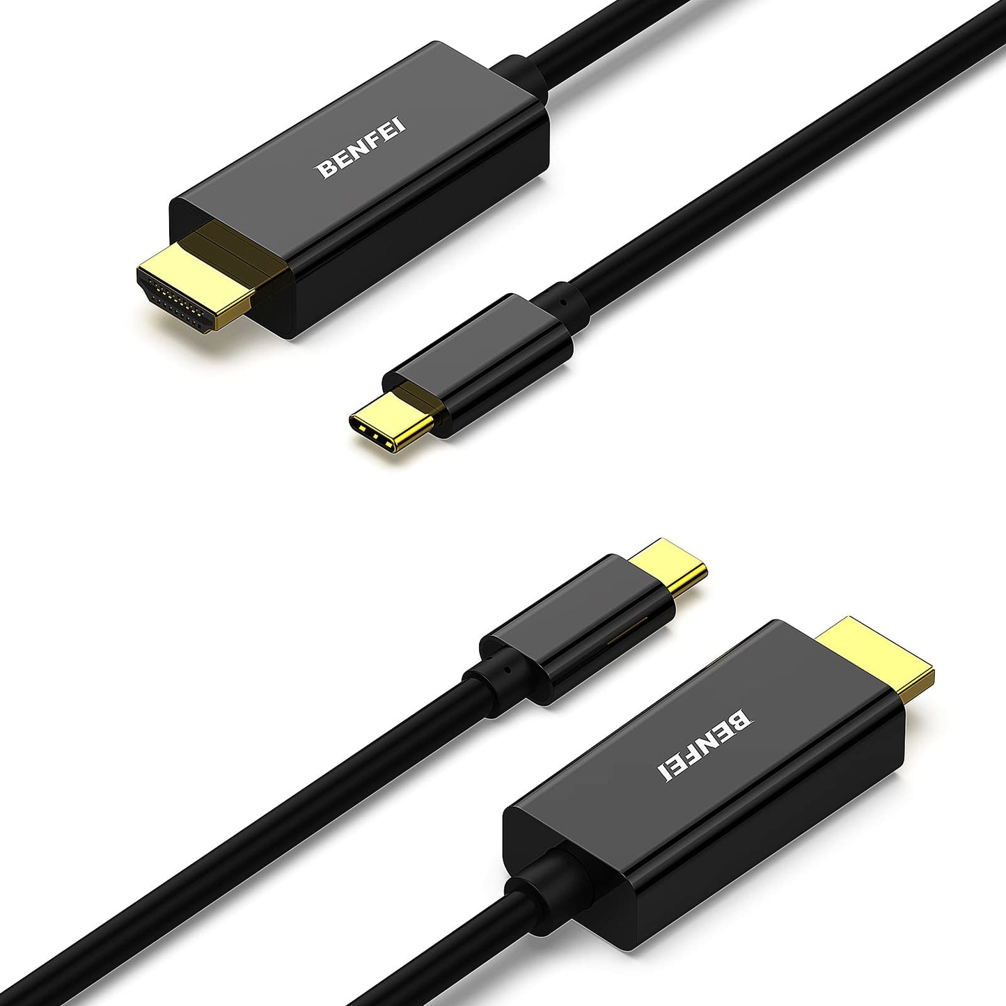 BENFEI USB C to HDMI 6 Feet Cable [4K@60Hz, Aluminum Shell, Nylon Braided], Thunderbolt 3/4 Compatible with iPhone 15 Pro/Max, MacBook Pro/Air 2023, iPad Pro, Surface Book 2, Galaxy S23 and More