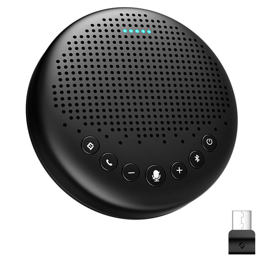 EMEET Conference Speaker and Microphone w/8+1 Mics, 360° Voice Pickup, Noise Reduce, Bluetooth/USB/Dongle Speakerphone for 14 People w/Daisy Chain for 25, Compatible w/Leading Platforms, 2024 Version
