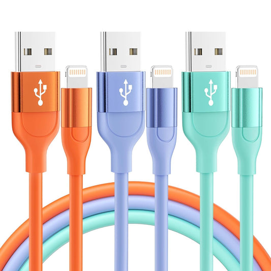 Apple MFi Certified iPhone Charger 3pack 10FT Long Lightning Cable Fast Charging High Speed Data Sync USB Cable Compatible iPhone 14/13/12/11 Pro Max/XS MAX/XR/XS/X/8/7/Plus/6S (Grey White)