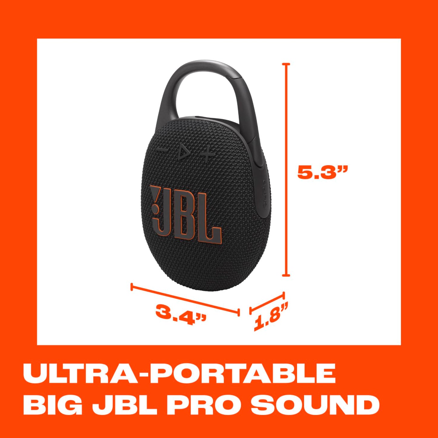 JBL Clip 5 - Ultra-Portable, Waterproof and Dustproof Bluetooth Speaker, Integrated Carabiner, Up to 12 Hours of Play, Made in Part with Recycled Materials (Blue)