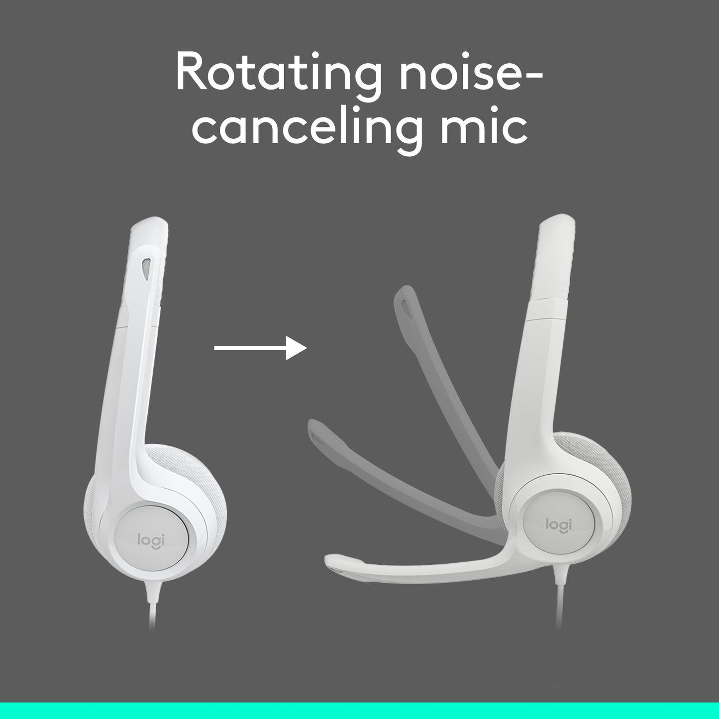 Logitech H390 Wired Headset for PC/Laptop, Stereo Headphones with Noise Cancelling Microphone, USB-A, in-Line Controls, Works with Chromebook - Rose, 1 Pack