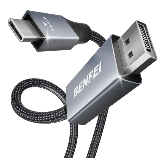 BENFEI USB-C to DisplayPort 6 Feet Cable(8K@60Hz 4K@144Hz), USB Type-C to DisplayPort Cable [Thunderbolt 3/4 Compatible] with iPhone 15 Pro/Max, MacBook Pro/Air 2023, iPad Pro, iMac, S23, XPS 17