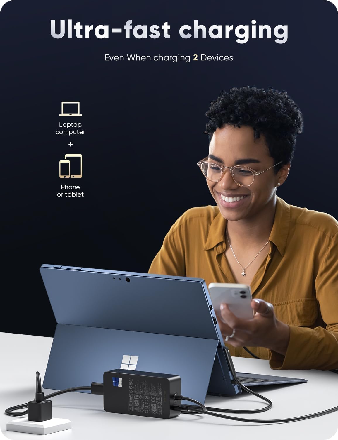 Surface Pro Charger,65W Microsoft Surface Charger for Surface Pro 3/4/5/6/7/7+/8/9/10/11, Surface Laptop 1/2/3/4/4/6/7, Surface Book 1/2/3, Surface Go 1/2/3/4, Surface LaptopGo, Support 44W 39W 36W