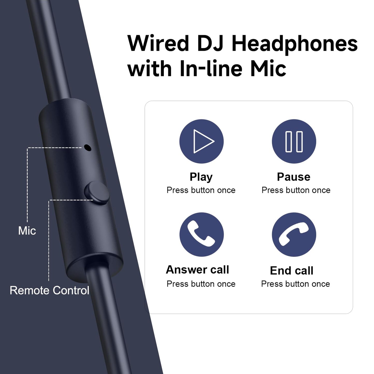 OneOdio Pro-10 Over-Ear Wired Headphones for School, Studio Monitor & Mixing, DJ Stereo Headsets, 50mm Neodymium Drivers, In-Line Mic, 3.5mm/6.35mm Jack for AMP, Computer, Recording, Phone, Piano, Guitar