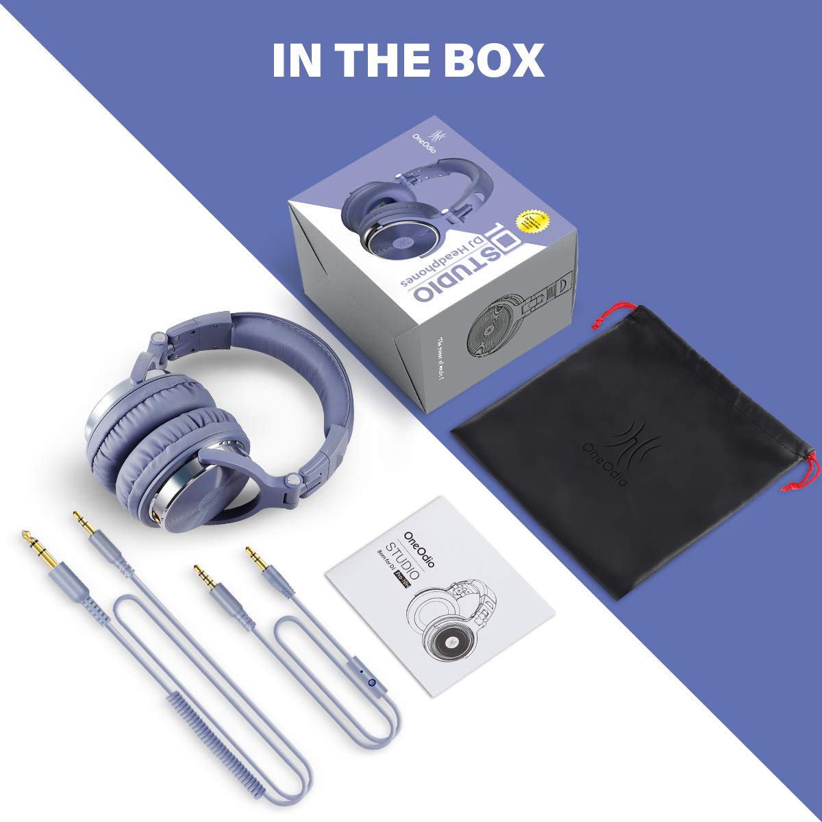 OneOdio Pro-10 Over-Ear Wired Headphones for School, Studio Monitor & Mixing, DJ Stereo Headsets, 50mm Neodymium Drivers, In-Line Mic, 3.5mm/6.35mm Jack for AMP, Computer, Recording, Phone, Piano, Guitar