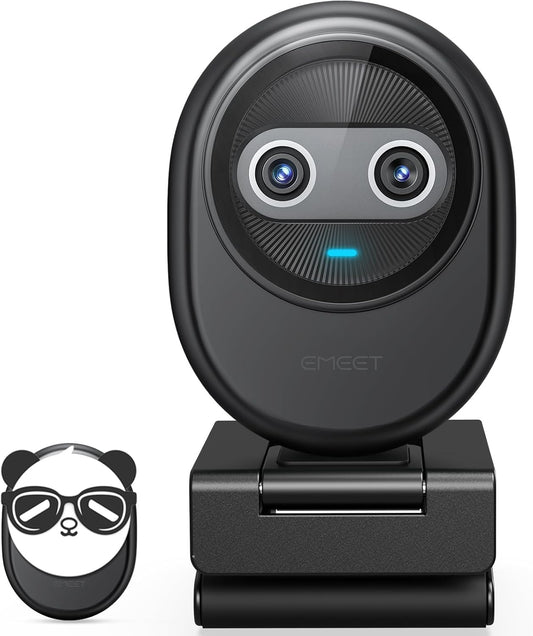 EMEET Piko+ Webcam 4K, World’s 1st Dual-Camera AI-Powered 4K Camera, 1/2.55'' Sony Sensor, 3 Mics&3 Sound Modes, Panda Magnetic Privacy Cover, USB C-C&C-A, Ideal for Livestreamers and Content Creators