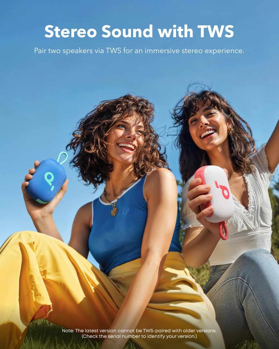 soundcore Select 4 Go Ultra Portable Bluetooth Speaker by Anker, 20H Playtime, IP67 Waterproof and Dustproof, Floatable, Customisable Pro EQ, Wireless Stereo Pairing, Ideal for Home, Outdoors