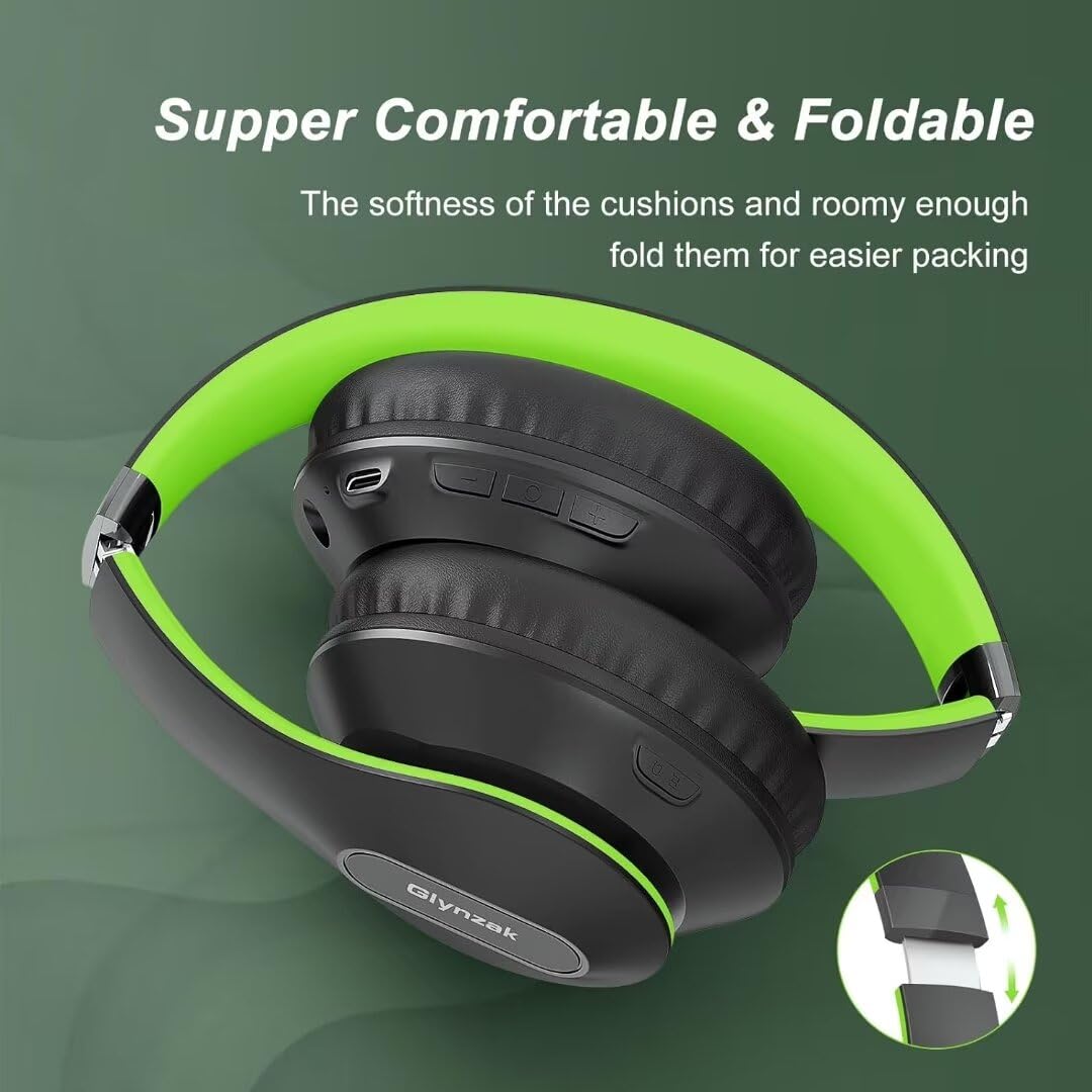 Wireless Bluetooth Headphones Over Ear 65H Playtime HiFi Stereo Headset with Microphone and 6EQ Modes Foldable Bluetooth V6.0 Headphones for Desktop Computer Laptop Rose Gold