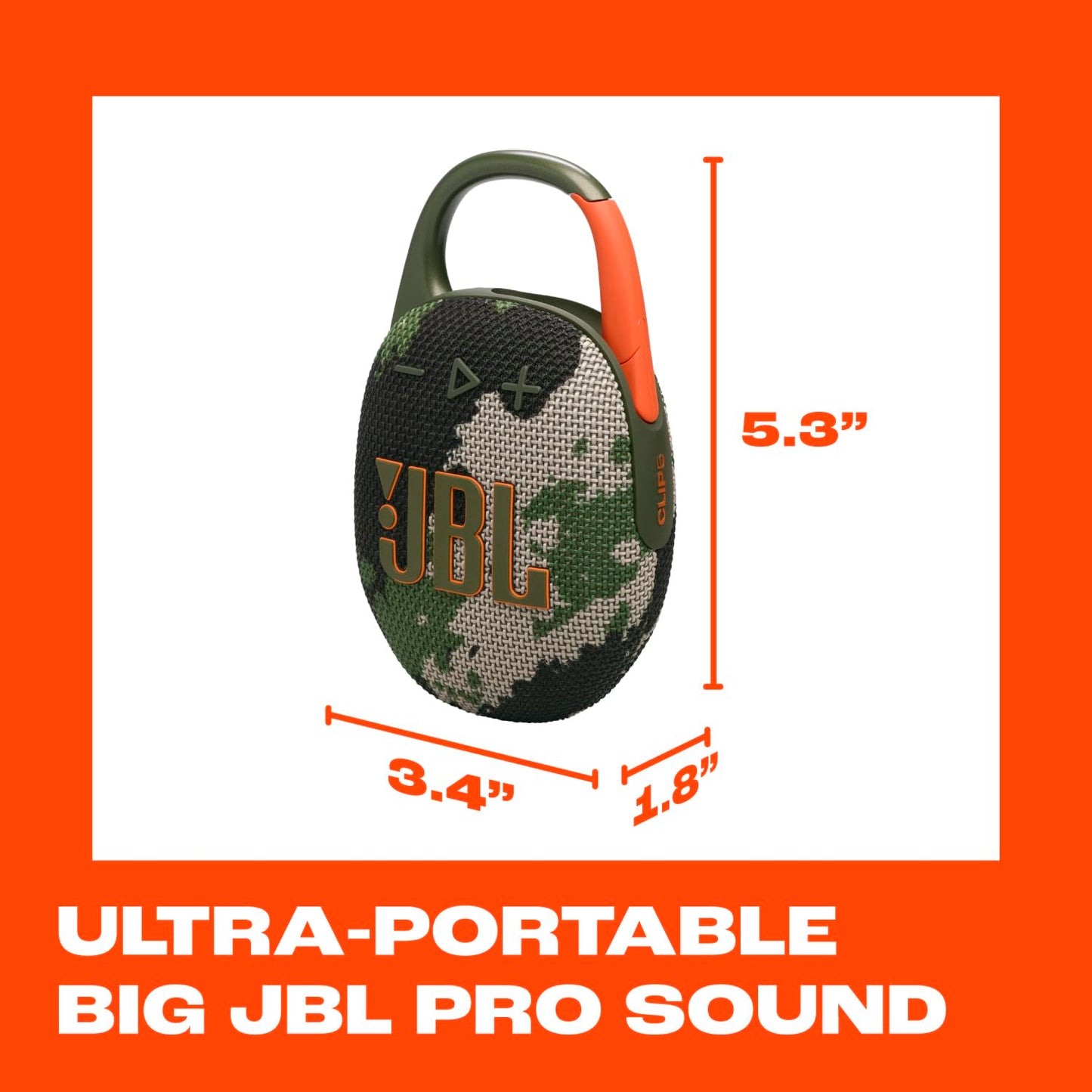 JBL Clip 5 - Ultra-Portable, Waterproof and Dustproof Bluetooth Speaker, Integrated Carabiner, Up to 12 Hours of Play, Made in Part with Recycled Materials (Blue)