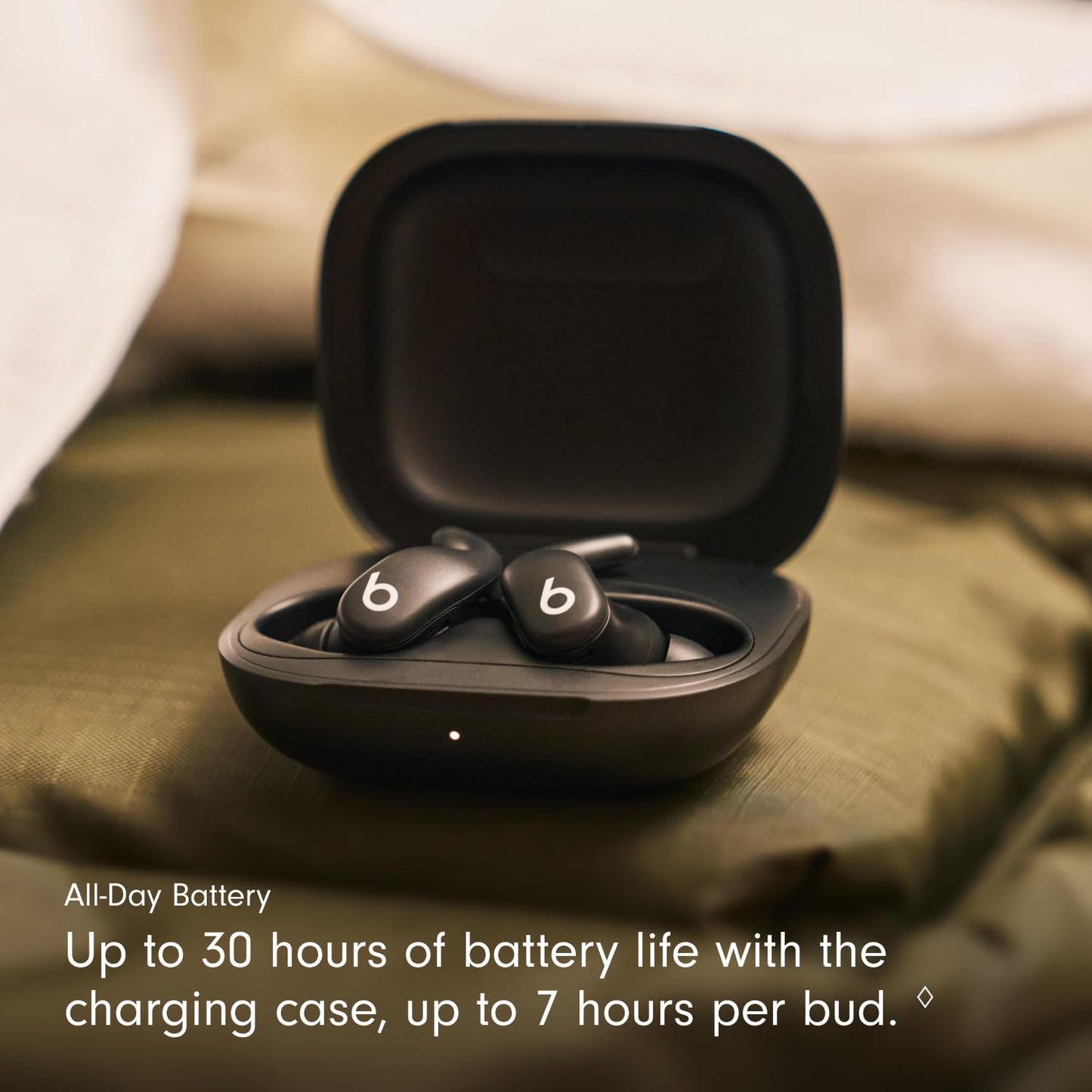Beats - Powerbeats Fit - Wireless Noise-Cancelling Workout Earbuds with Ultimate Secure Fit, IPX4, Up to 30H of Battery Life & Charging case, Compatible with Apple & Android - Spark Orange