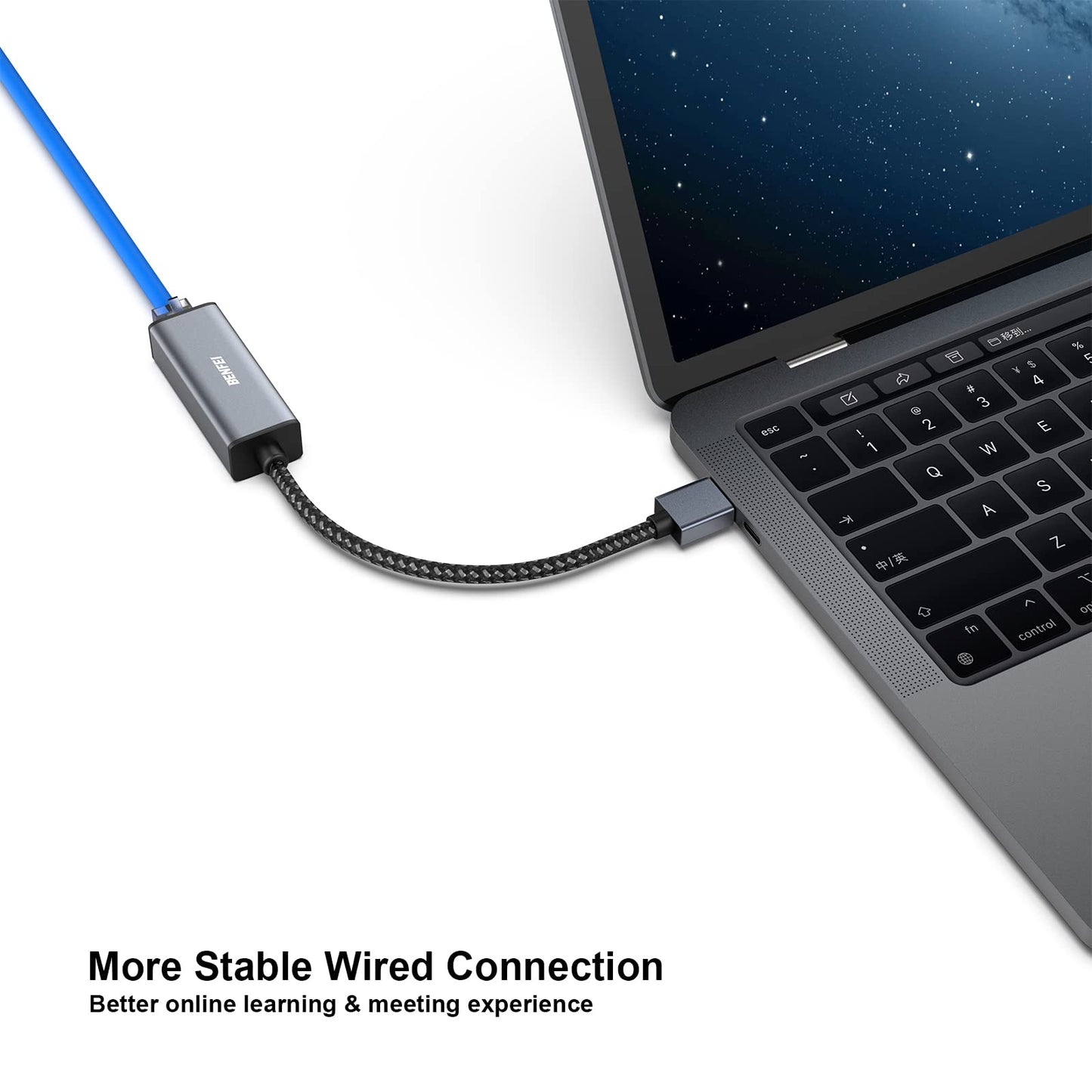 BENFEI USB 3.0 to Ethernet Adapter, USB C to RJ45 Gigabit LAN (1000Mbps) Network Adapter, Compatible with MacBook/Pro/Air, Surface Pro, Windows 11/10/8/7, Mac OS [Aluminium Shell&Nylon Cable]