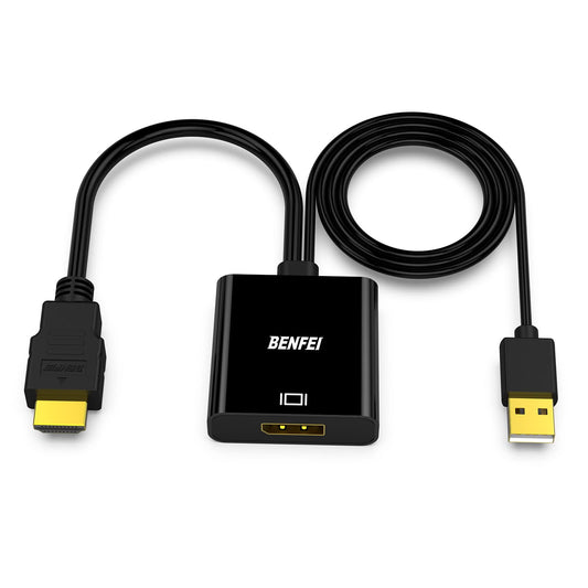 BENFEI HDMI to DisplayPort, Uni-Directional HDMI Computer to DisplayPort Monitor Adapter 4K@60Hz/2K@144Hz/1080P@165Hz Compatible with Laptop, Xbox 360 One, PS4 PS3 Device