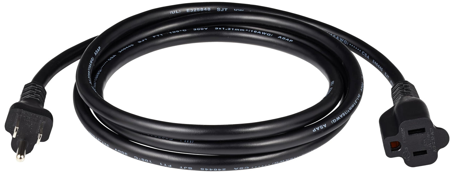 Amazon Basics 6-Foot Extension Cord - 13 Amps, 125V - Black