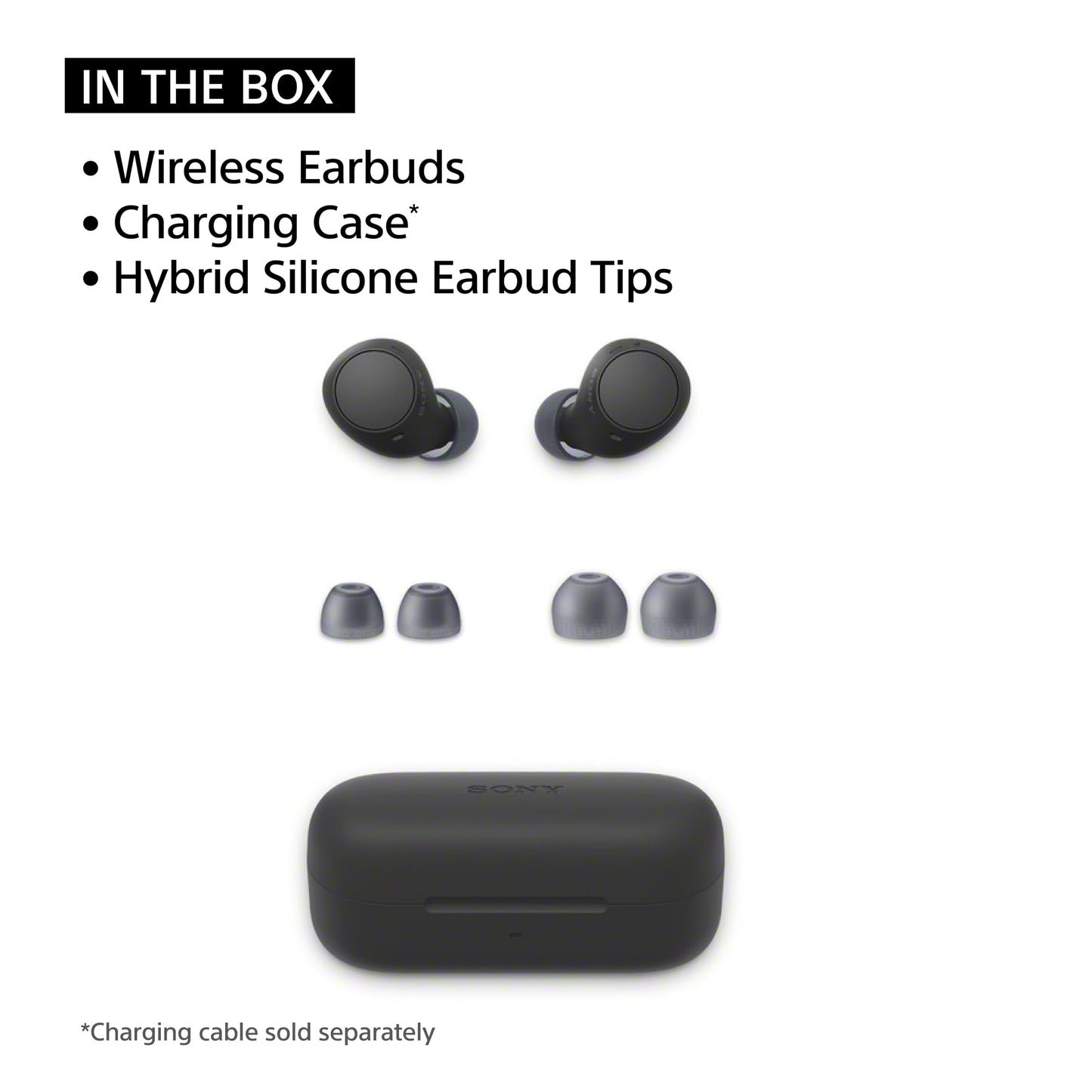 Sony WF-C510 Truly Wireless in-Ear Bluetooth Earbud Headphones with up to 22-Hour Battery, Multipoint-Connection, Mic and IPX4 Water Resistance, Black - New