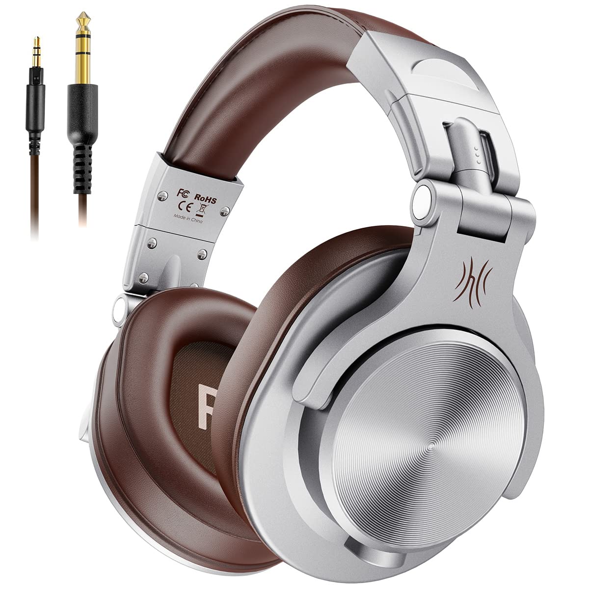 OneOdio A71 Wired Over Ear Headphones, In-Line Mic, Studio Headphones with SharePort, Professional Monitor Recording & Mixing Foldable Headphones with Hi-Res Sound for DJ Guitar Amp Computer PC