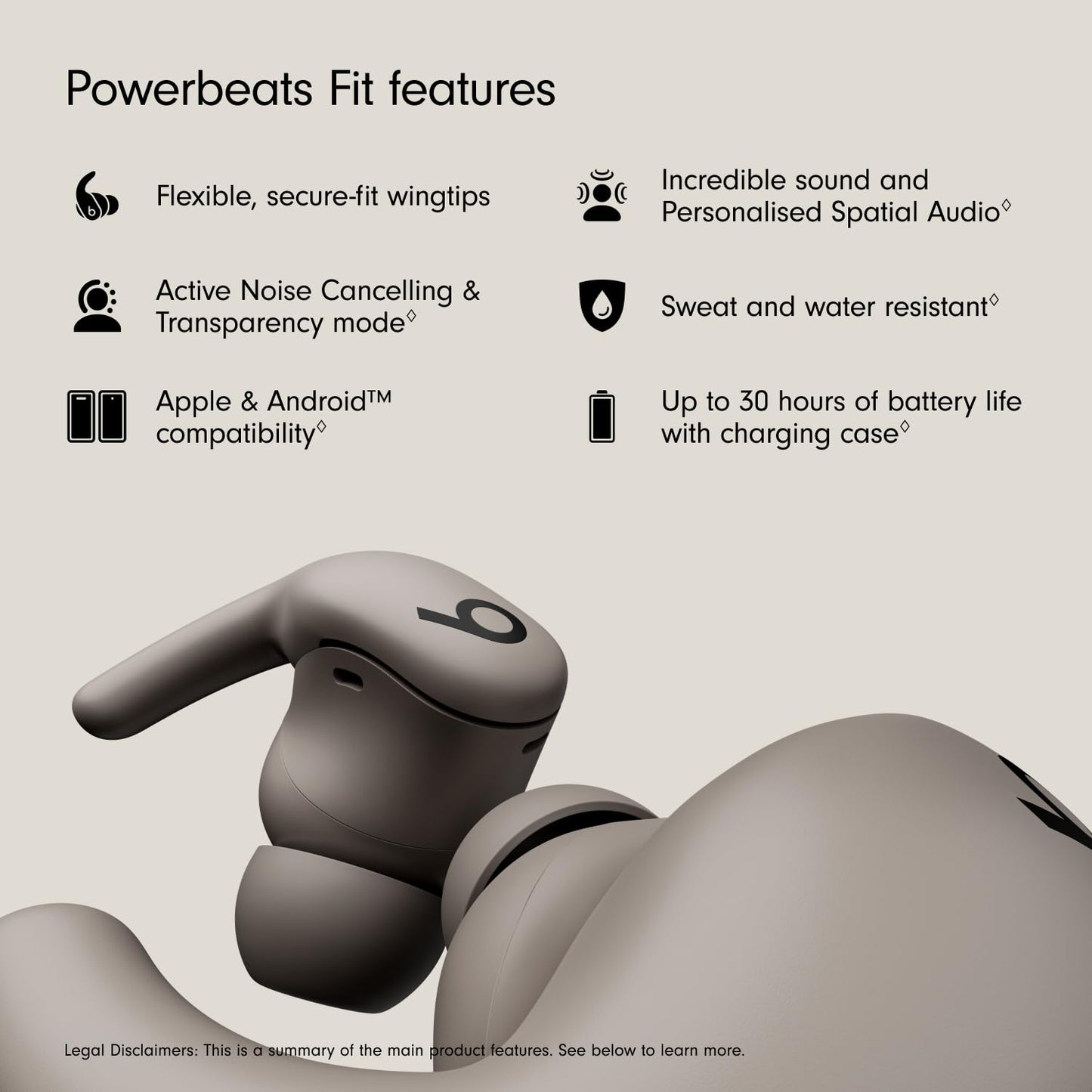 Beats - Powerbeats Fit - Wireless Noise-Cancelling Workout Earbuds with Ultimate Secure Fit, IPX4, Up to 30H of Battery Life & Charging case, Compatible with Apple & Android - Spark Orange