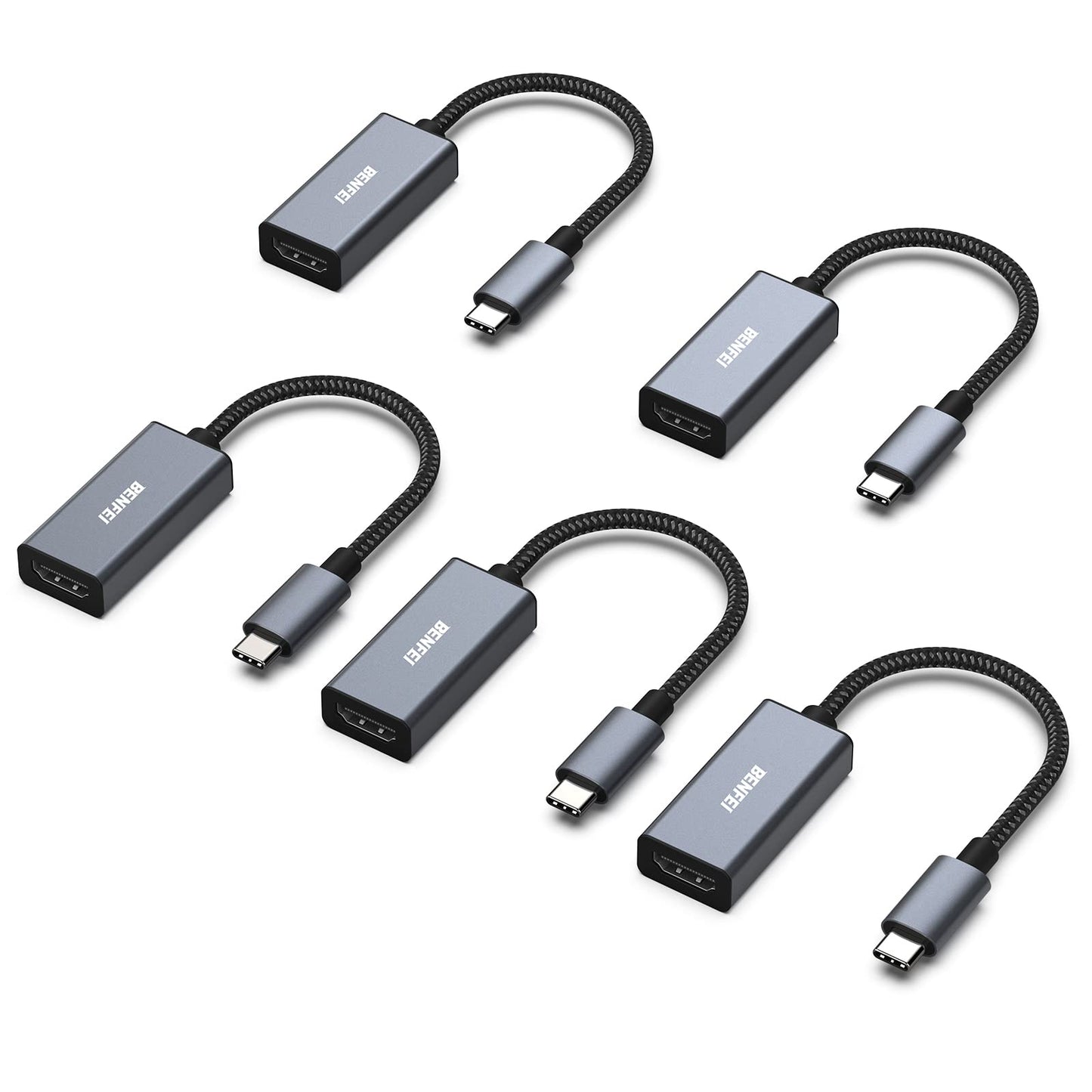 BENFEI USB C to HDMI Adapter 4K@60Hz, USB Type-C to HDMI Adapter [Thunderbolt 3/4/5 Compatible] with iPhone 15 Pro/Max, MacBook Pro/Air 2023, iPad Pro, iMac, S23, XPS 17, Surface Book