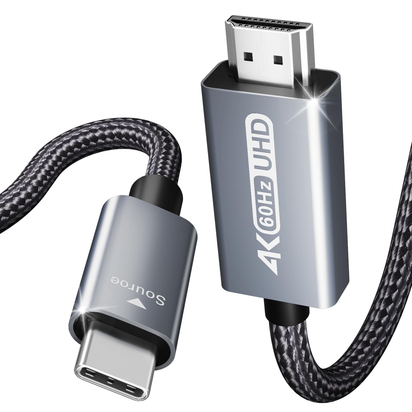BENFEI USB C to HDMI 6 Feet Cable [4K@60Hz, Aluminum Shell, Nylon Braided], Thunderbolt 3/4 Compatible with iPhone 15 Pro/Max, MacBook Pro/Air 2023, iPad Pro, Surface Book 2, Galaxy S23 and More