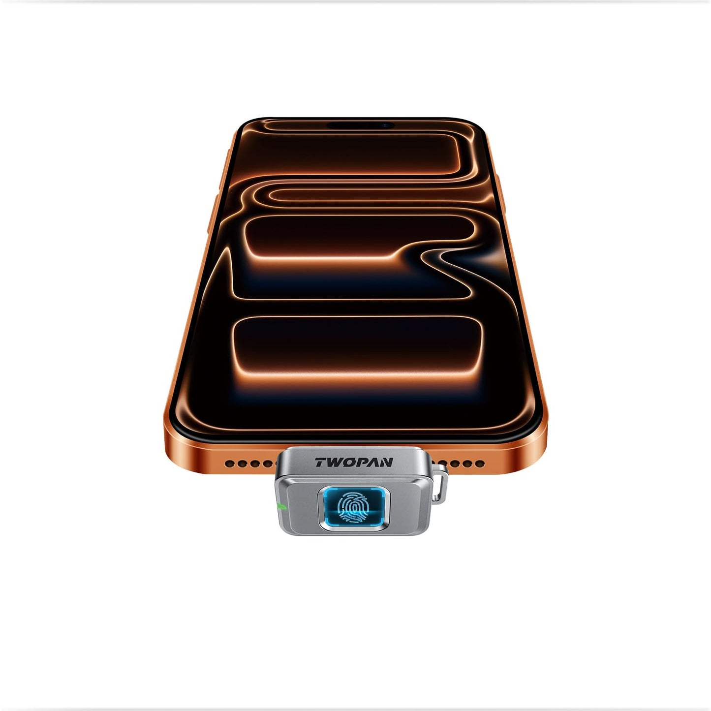 TWOPAN 256GB Portable Nano SSD with Fingerprint Lock, USB-C External SSD Hard Drive, Compatible with iPhone 17/16/15, MacBook, iPad, Steam Deck, PS5, Selfie Stick, Android, Travel and Backup
