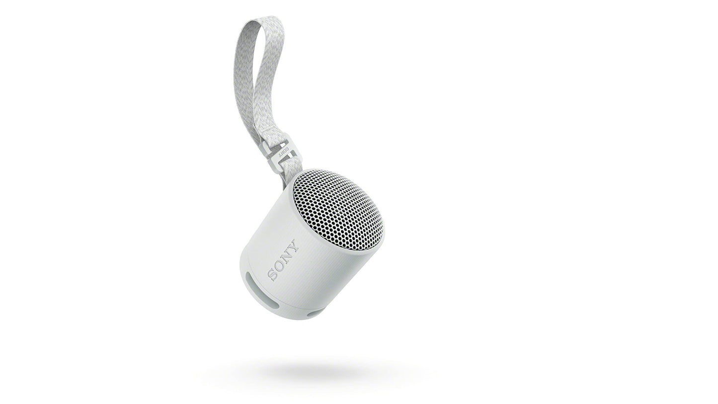 Sony SRS-XB100 Wireless Bluetooth Portable Lightweight Super-Compact Travel Speaker, Extra-Durable IP67 Waterproof & Dustproof, 16 Hour Battery, Versatile Strap, and Hands-Free Calling, Grey New