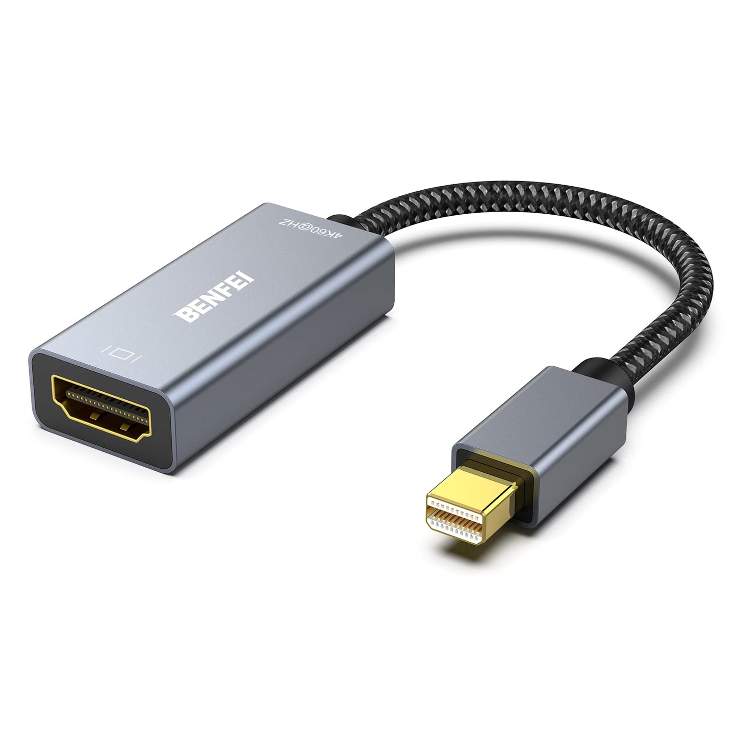 BENFEI Mini DisplayPort to HDMI Adapter 4K, Thunderbolt 2 to HDMI Adapter Compatible for MacBook Air/Pro, Microsoft Surface Pro/Dock, Monitor, Projector[Gold-Plated Connectors& Aluminium Shell]