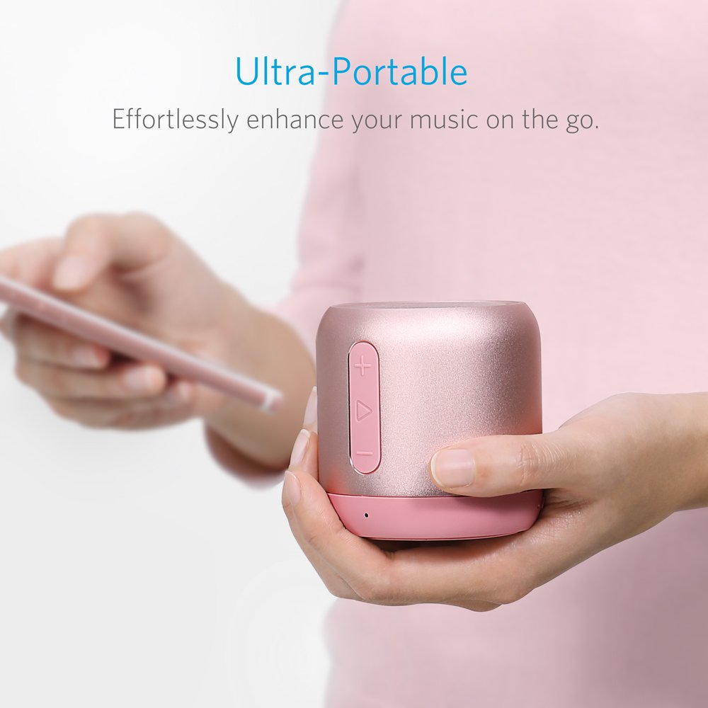 Anker SoundCore mini, Super-Portable Bluetooth Speaker with 15-Hour Playtime（with FM Radio）, 66-Foot Bluetooth Range, Enhanced Bass, Noise-Cancelling Microphone（for Leisure and Work Use）
