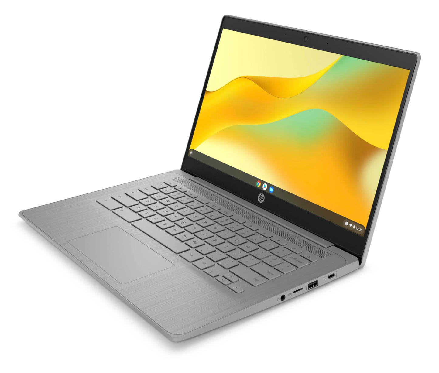 HP Chromebook 14 inch, Intel® Processor N100, 4GB RAM, 128GB UFS, HD(1366 x 768), Anti-Glare, HP True Vision 720p HD Camera w Privacy Shutter, Dual-Array mic, ChromeOS, Chalkboard Grey (14a-nf0036ca)
