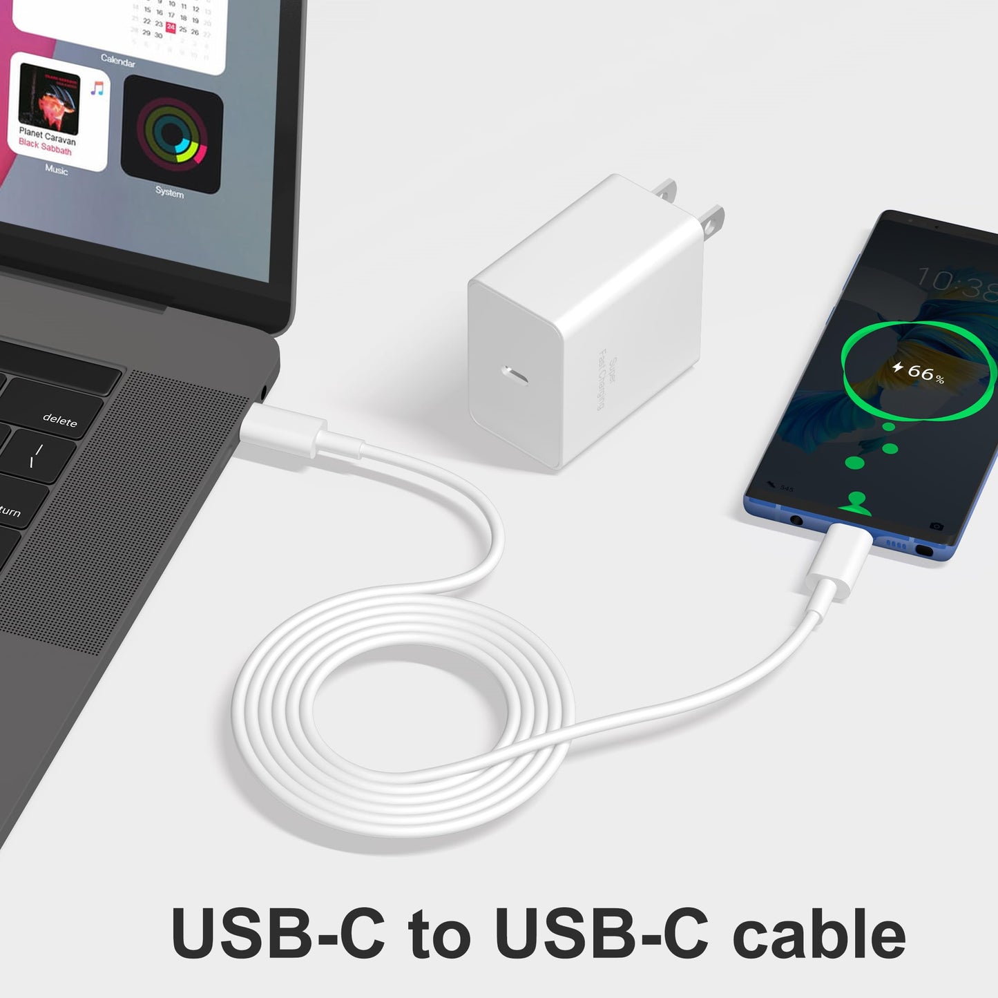 45W Type-C Fast Charger, 2-Pack USB C Fast Charger Adapter & USB C to USB C Cable, 45W Super Fast Charger for Galaxy S24/S23/S22 Ultra/Plus/Note 20/S20/S21/Galaxy Tab S7/S8 (Black)