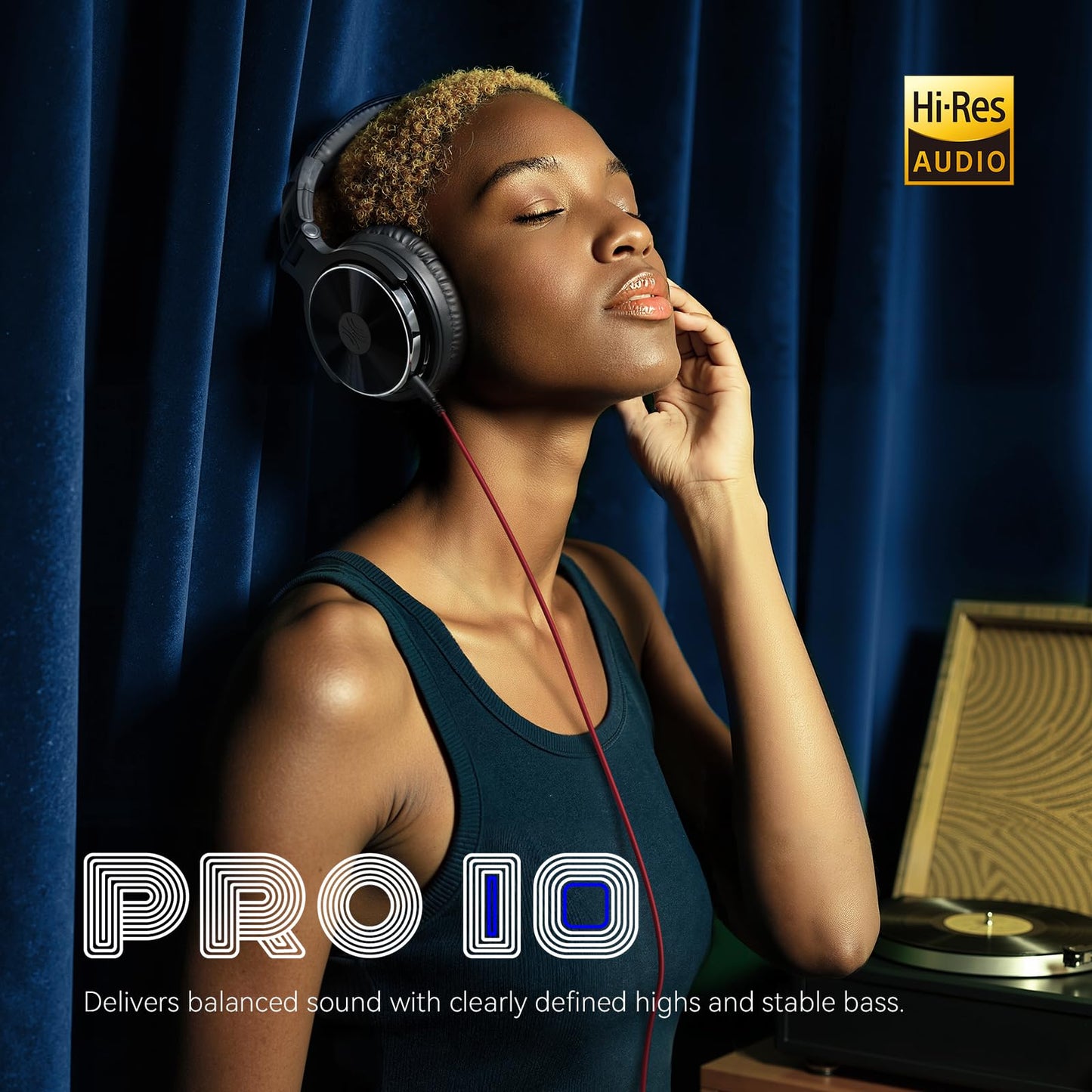 OneOdio Pro-10 Over-Ear Wired Headphones for School, Studio Monitor & Mixing, DJ Stereo Headsets, 50mm Neodymium Drivers, In-Line Mic, 3.5mm/6.35mm Jack for AMP, Computer, Recording, Phone, Piano, Guitar
