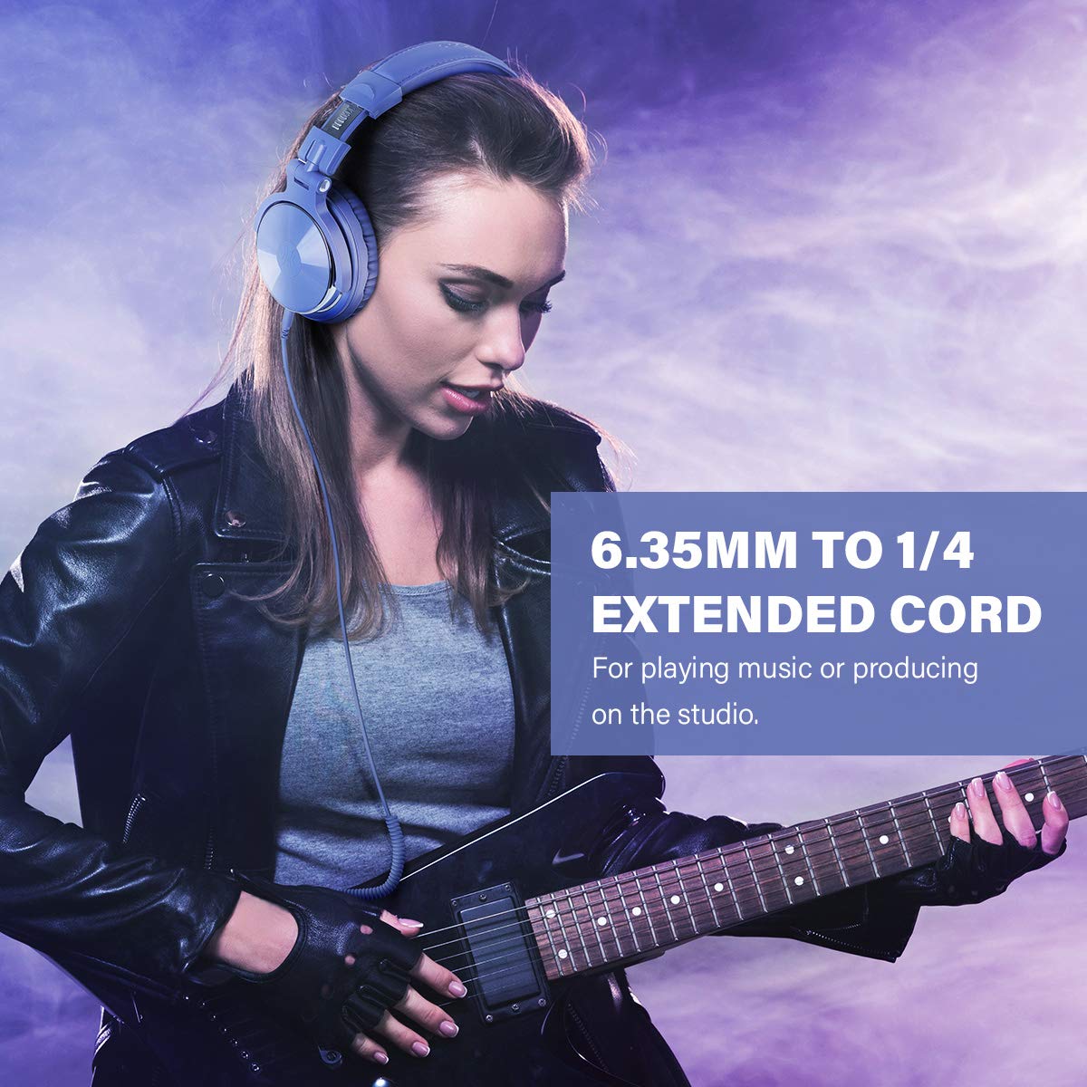 OneOdio Pro-10 Over-Ear Wired Headphones for School, Studio Monitor & Mixing, DJ Stereo Headsets, 50mm Neodymium Drivers, In-Line Mic, 3.5mm/6.35mm Jack for AMP, Computer, Recording, Phone, Piano, Guitar