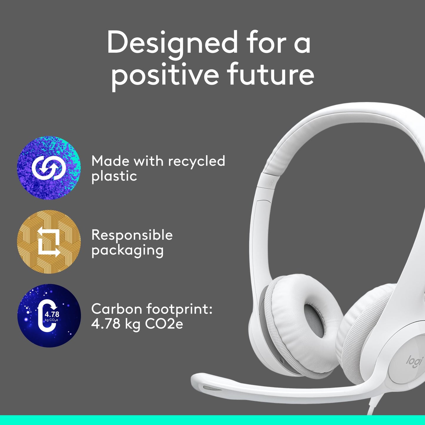 Logitech H390 Wired Headset for PC/Laptop, Stereo Headphones with Noise Cancelling Microphone, USB-A, in-Line Controls, Works with Chromebook - Rose, 1 Pack