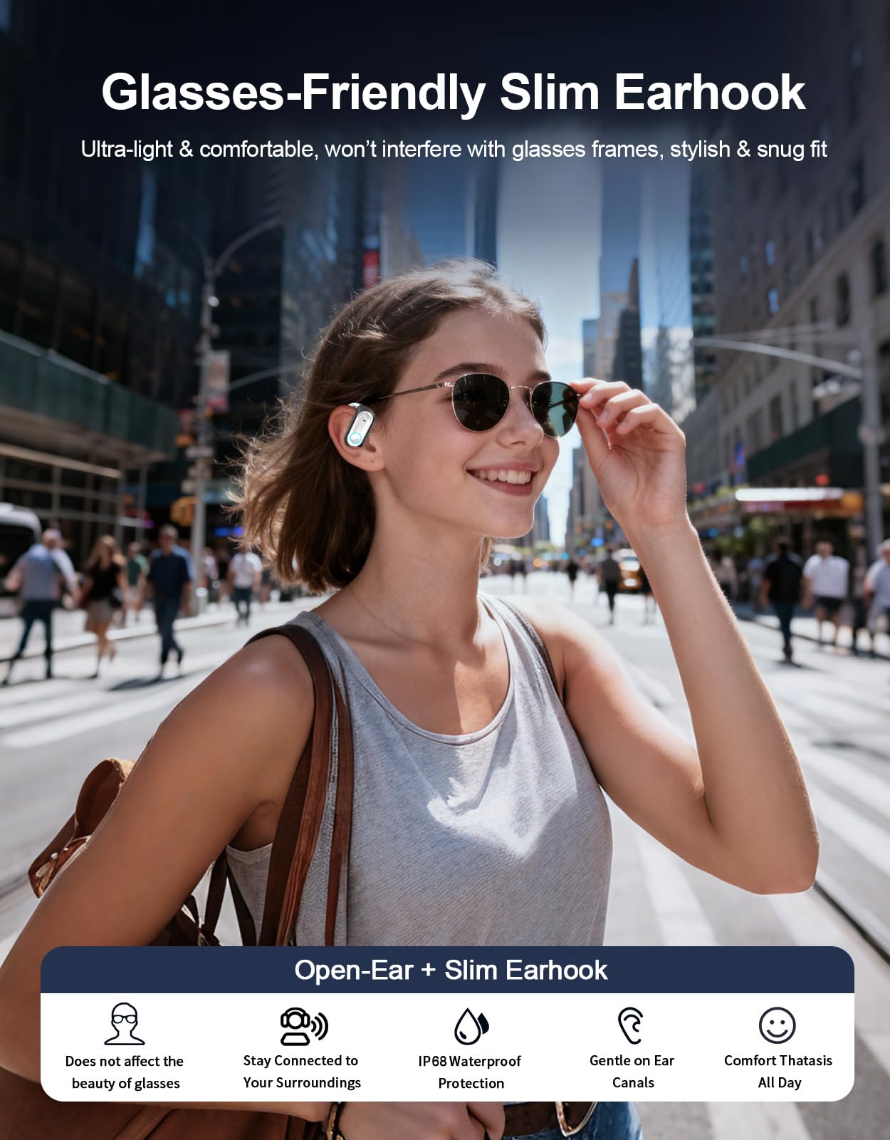 AI Translation Earbuds Real Time 96H Open Ear Bluetooth 6.1 Translator Earbuds w/Ultra-Slim Earhooks 198 Language Two-Way Translator Device Game & Music Dual Modes No Subscription for Travel Learning