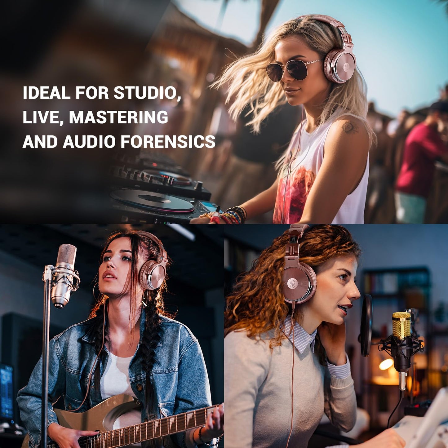 OneOdio Pro-10 Over-Ear Wired Headphones for School, Studio Monitor & Mixing, DJ Stereo Headsets, 50mm Neodymium Drivers, In-Line Mic, 3.5mm/6.35mm Jack for AMP, Computer, Recording, Phone, Piano, Guitar