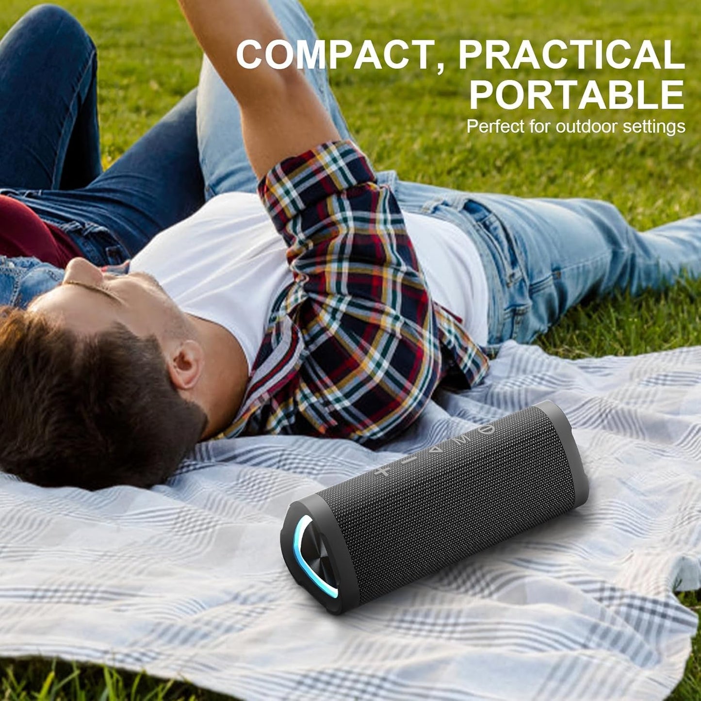 Bluetooth Speaker,Vanzon V40 Portable Wireless Bluetooth Speaker with IPX7 Waterproof, 24W HiFi Stereo Sound,24H Playtime, LED Lights and TWS Dual Pairing, Suitable for Home Outdoors Travel,Great Gift