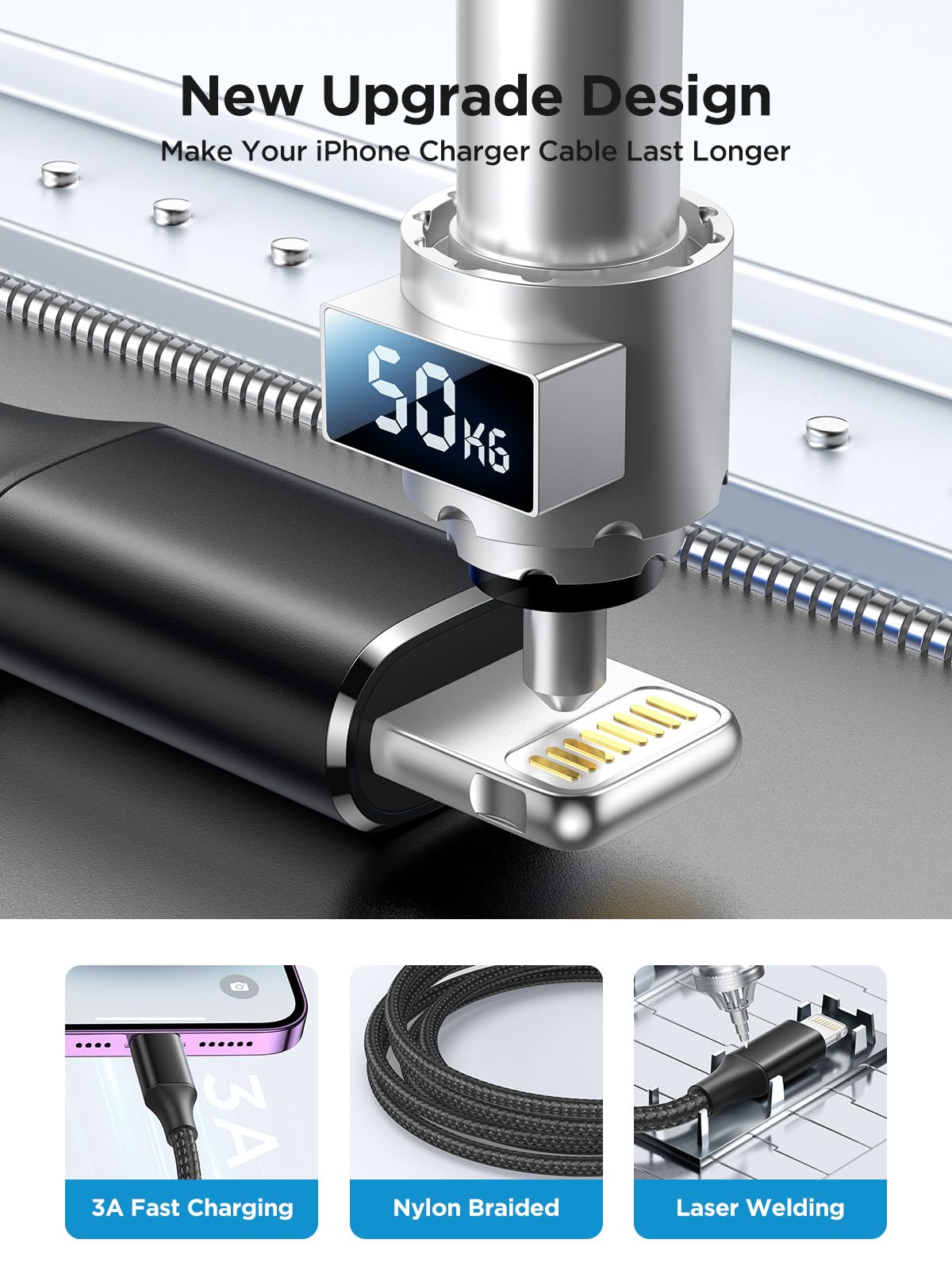 iPhone Charger [Apple MFi Certified] 6FT USB Charger Cable Fast Charging USB to Lightning Cable Braided Cord Compatible with iPhone 14 13 12 11 Pro Max XR XS X 8 7 6 Plus SE, iPad