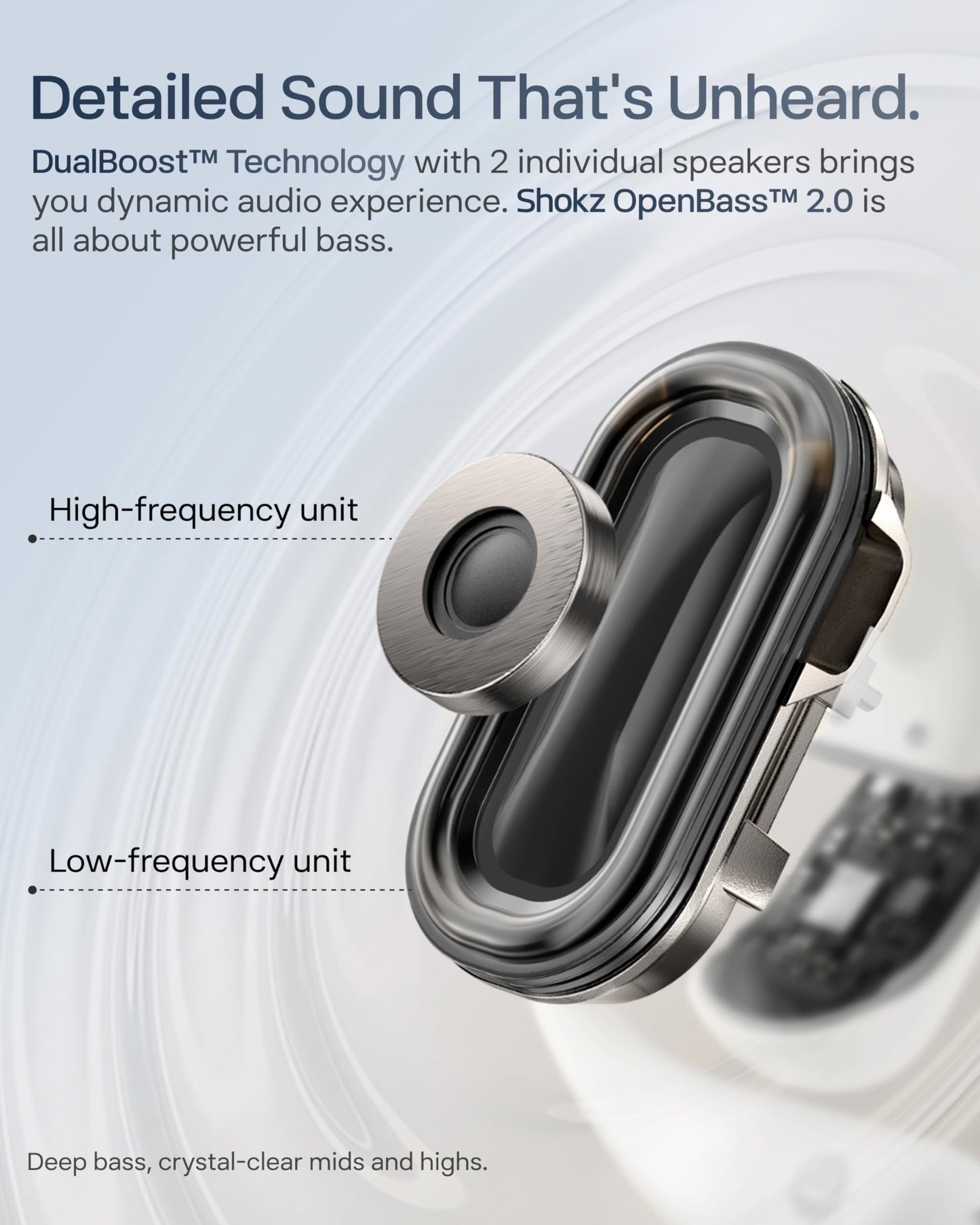 SHOKZ New OpenFit 2+ Open-Ear Headphones, Dolby Audio Enabled, Comfortable Earbuds with Soft Ear Hooks, 48H Playtime, IP55 Water-Resistant, USB-C Fast Charging, Wireless Charging, Carrying Bag,Black