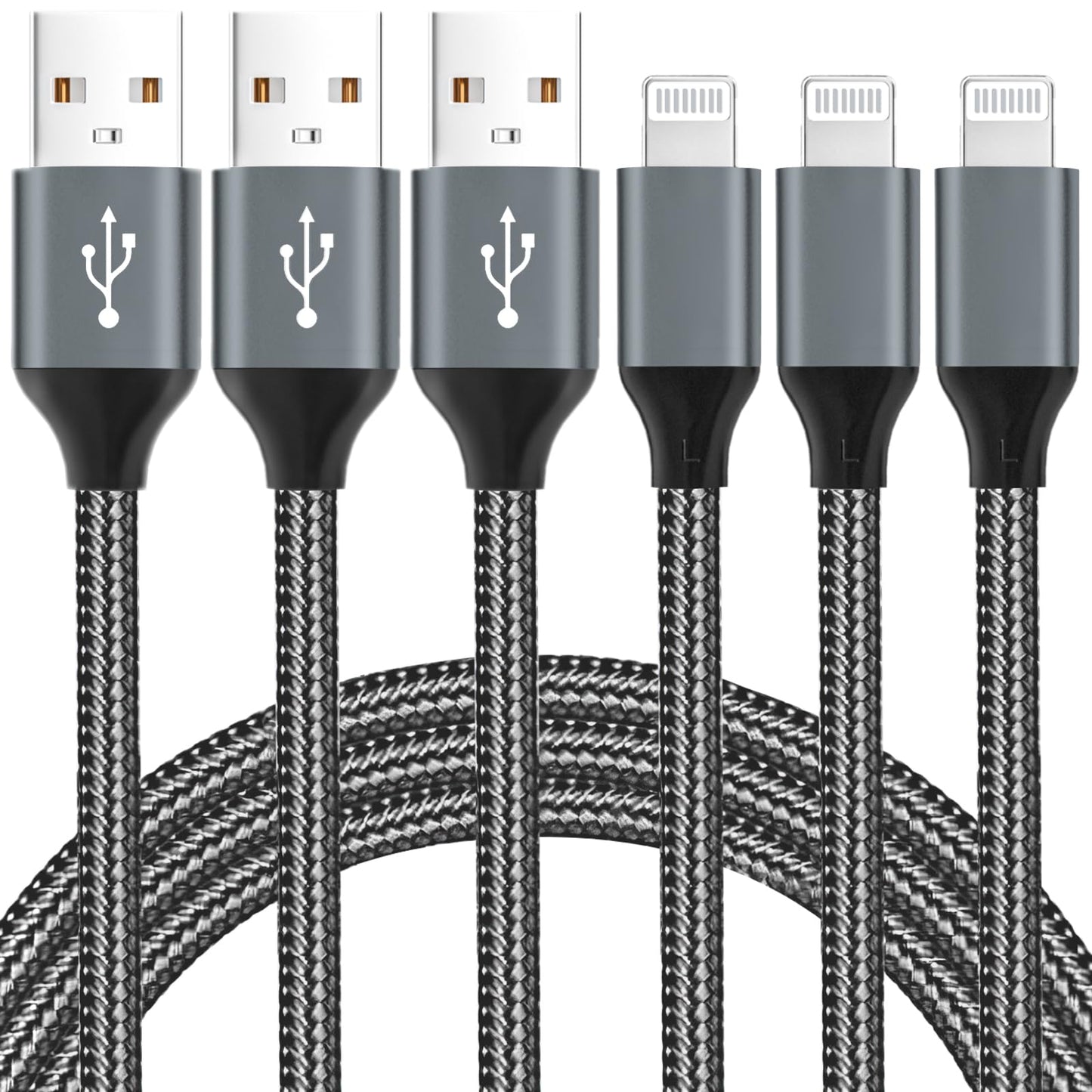 iPhone Charger Cord Lightning Cable (Apple MFi Certified) 6/6/10ft 3 Pack iPhone Cable Fast Charging Long Apple Charger Cable for iPhone 13 13 Pro 12 Pro 11 SE Max XS XR X, iPad Mini Air, iPod, AirPod