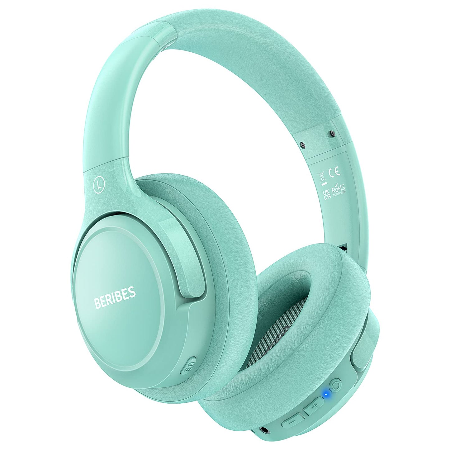 BERIBES Bluetooth Headphones Over Ear,65H Playtime and 6 EQ Modes Wireless Headphones with Microphone,Immersive Bass,HiFi Stereo,Foldable Lightweight Headset with Built-in HD Mic for Cellphone/PC/Ect.