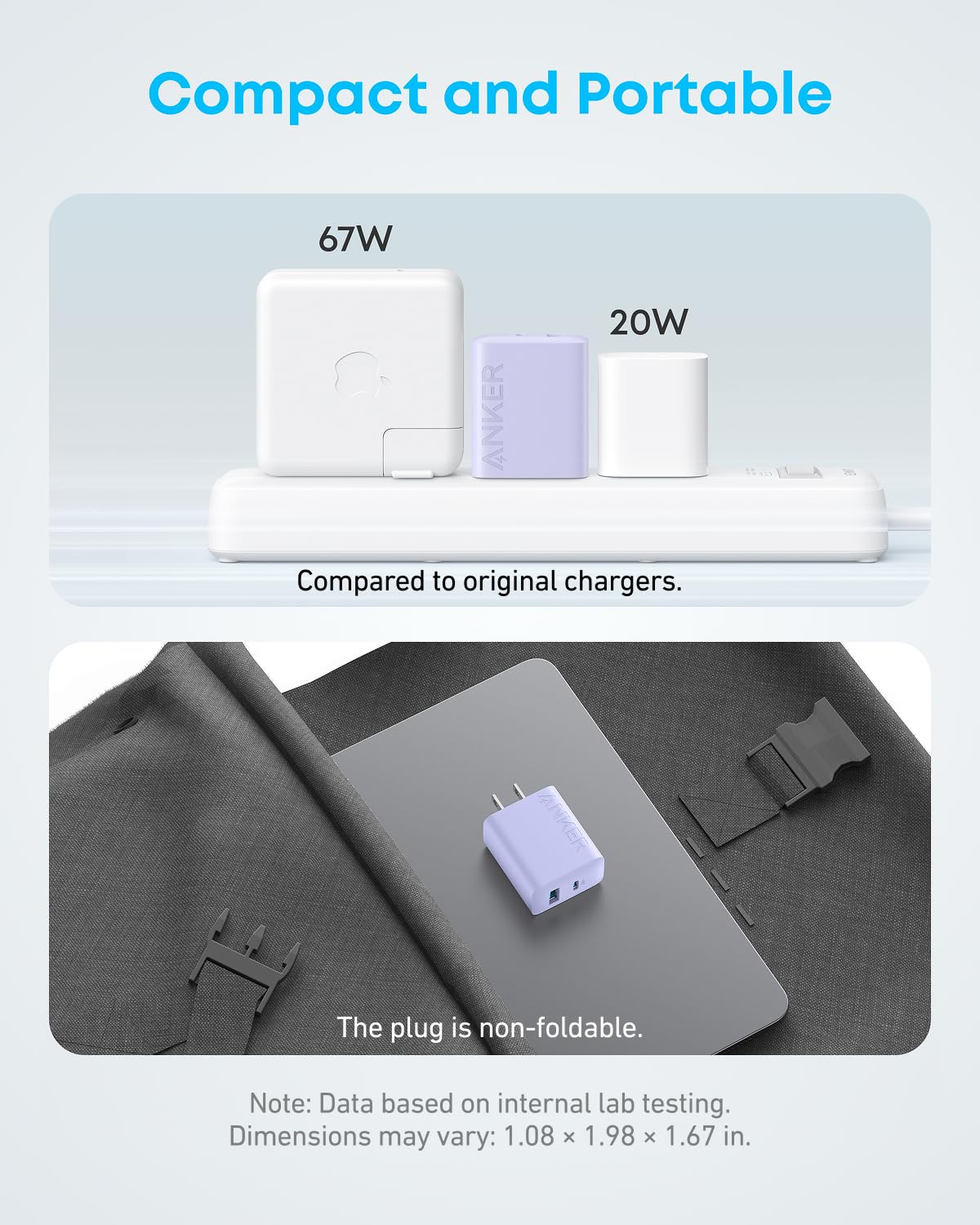 Anker iPhone 17/16 Charger, 2-Pack 20W Fast USB C Charger Block, for iPhone 17/16/16 Pro Max/15 Series/iPad Pro and More (2 Pack & 2 Cable)(Black)