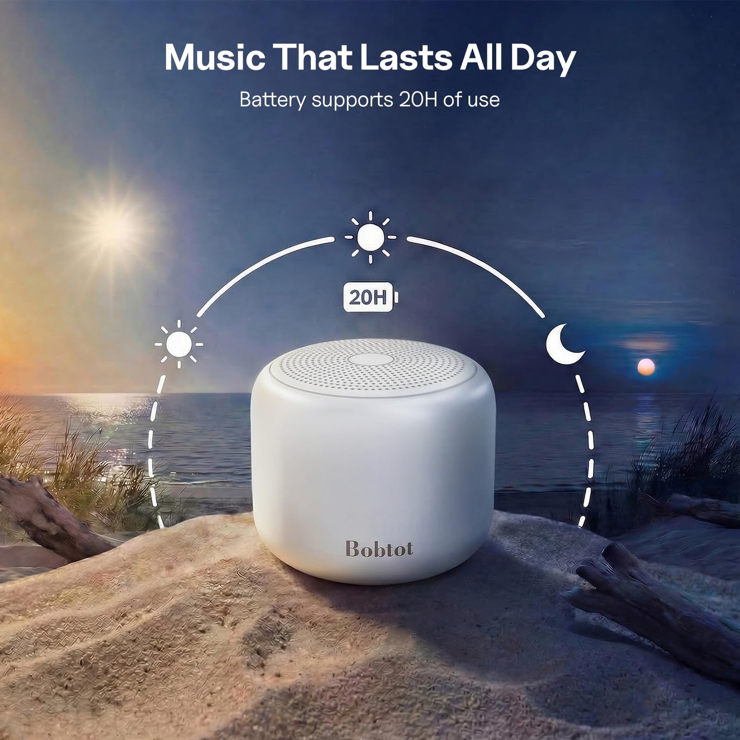 Bobtot Portable Bluetooth Speakers with Strap Easy to Carry, Wireless IPX5 Waterproof Mini Speaker with Loud Stereo Sound, 20 Hours Playtime, Rechargeable Battery, Built-in Microphone (Pink)