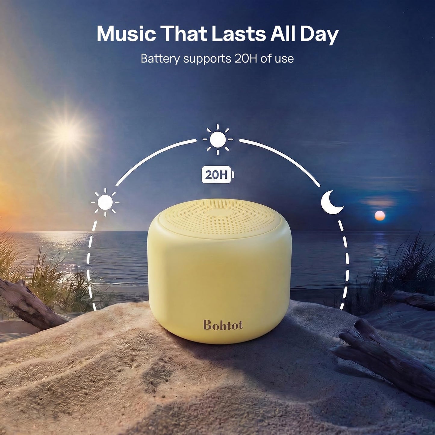 Bobtot Portable Bluetooth Speakers with Strap Easy to Carry, Wireless IPX5 Waterproof Mini Speaker with Loud Stereo Sound, 20 Hours Playtime, Rechargeable Battery, Built-in Microphone (Pink)