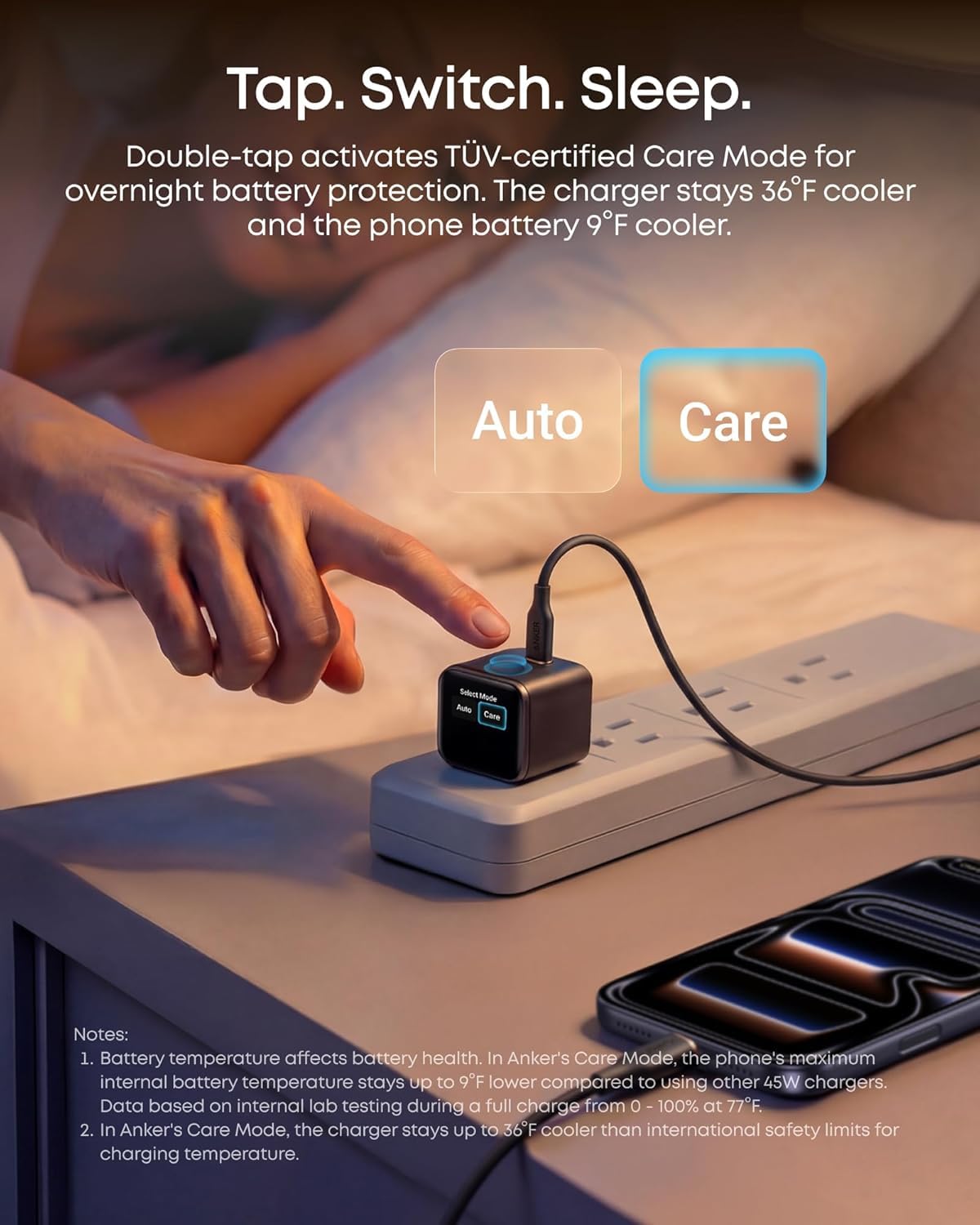 Anker Nano USB C Charger, 45W USB C Charger Block with Smart Display, 180° Foldable Plug, Smart Recognition, Built-in Care Mode, for iPhone 17/16/15 (Non-Battery, One USB-C Port, No Cable Included)