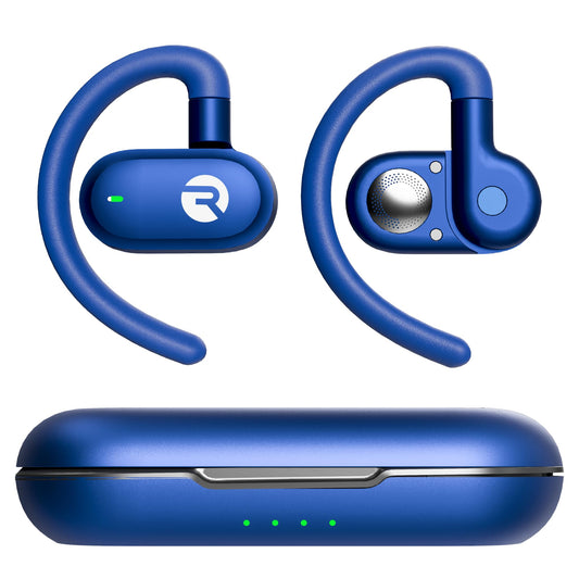 Raycon Fitness Open Ear Earbuds – Open Ear Headphones, Earbuds Wireless Bluetooth, Running Headphones, Sweat & Water-Resistant Earphones, 40 Hours Battery Life (Blue)