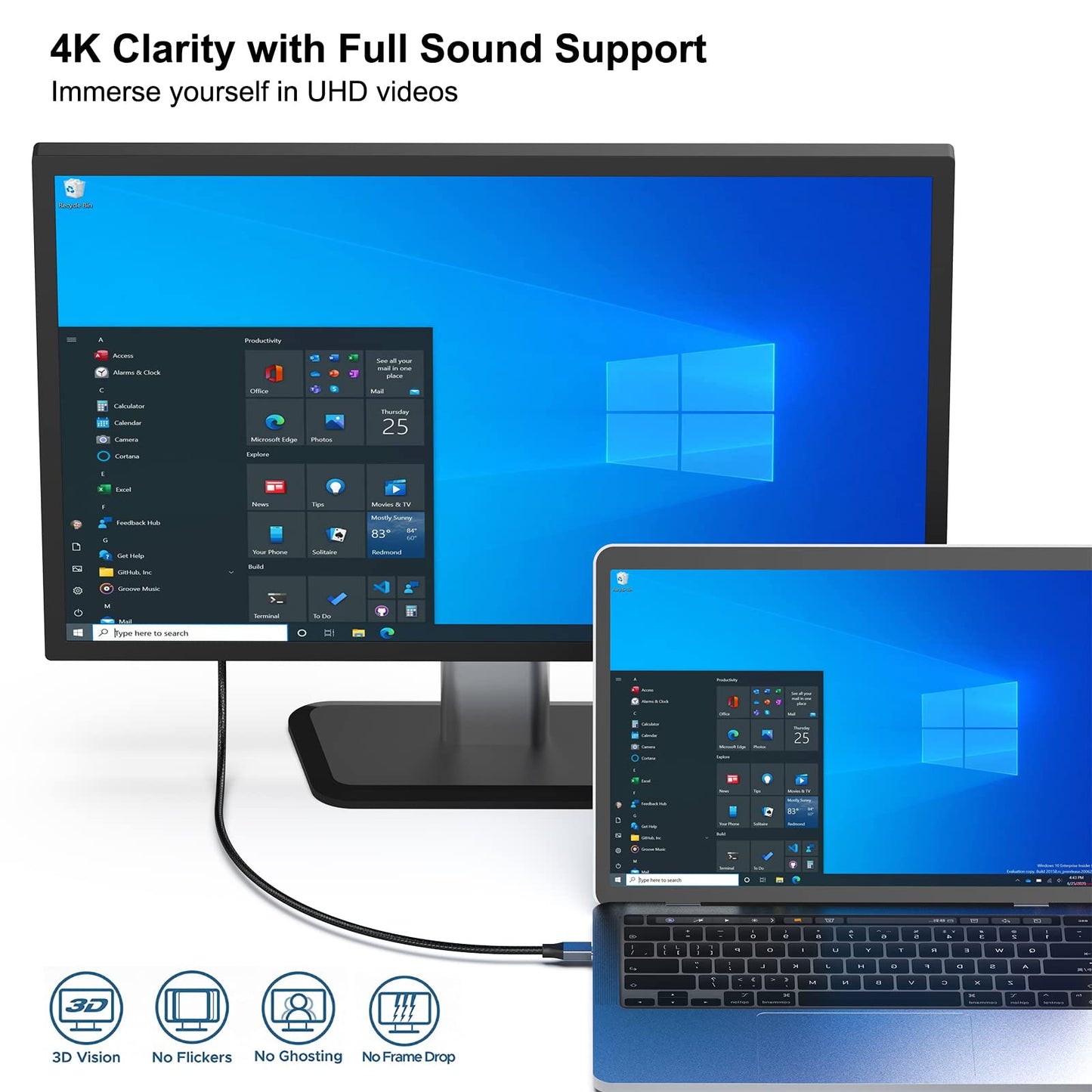 BENFEI USB-C to DisplayPort 6 Feet Cable(8K@60Hz 4K@144Hz), USB Type-C to DisplayPort Cable [Thunderbolt 3/4 Compatible] with iPhone 15 Pro/Max, MacBook Pro/Air 2023, iPad Pro, iMac, S23, XPS 17