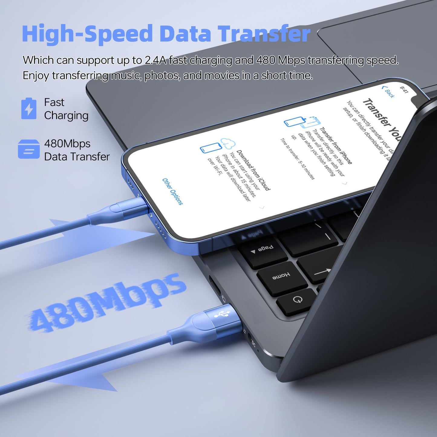 Apple MFi Certified iPhone Charger 3pack 10FT Long Lightning Cable Fast Charging High Speed Data Sync USB Cable Compatible iPhone 14/13/12/11 Pro Max/XS MAX/XR/XS/X/8/7/Plus/6S (Grey White)